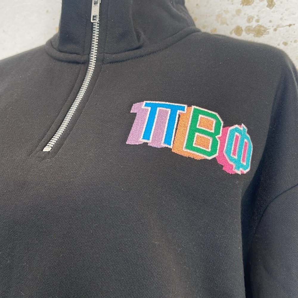 Pi Beta Phi Greek Letter 1/4 zip black - Picture 2 of 5